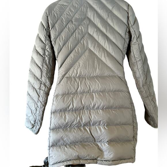 London Fog Lightweight Packable Gray Down Filled Hooded Full Zip Jacket Small - Picture 5 of 10